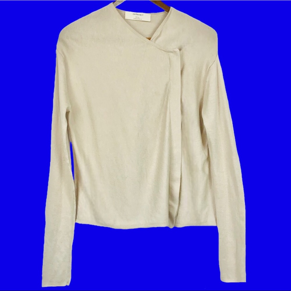 NWT Zara Cardigan Blouse Top Lightweight Asymmetrical Knit Europe Spain Gift